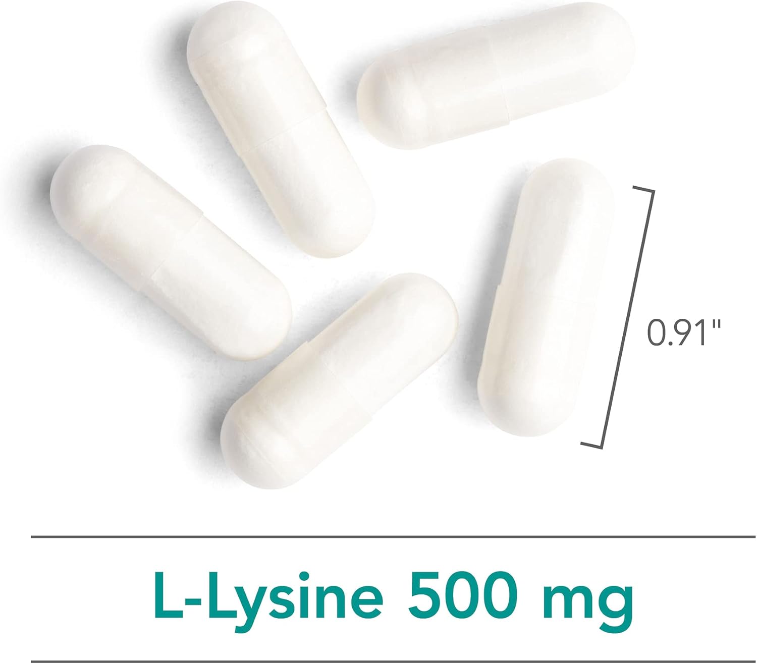 Organic L-Lysine HCI Capsules - 500mg Immune Support Supplement, Pure Vegetarian Amino Acid - 100 Count