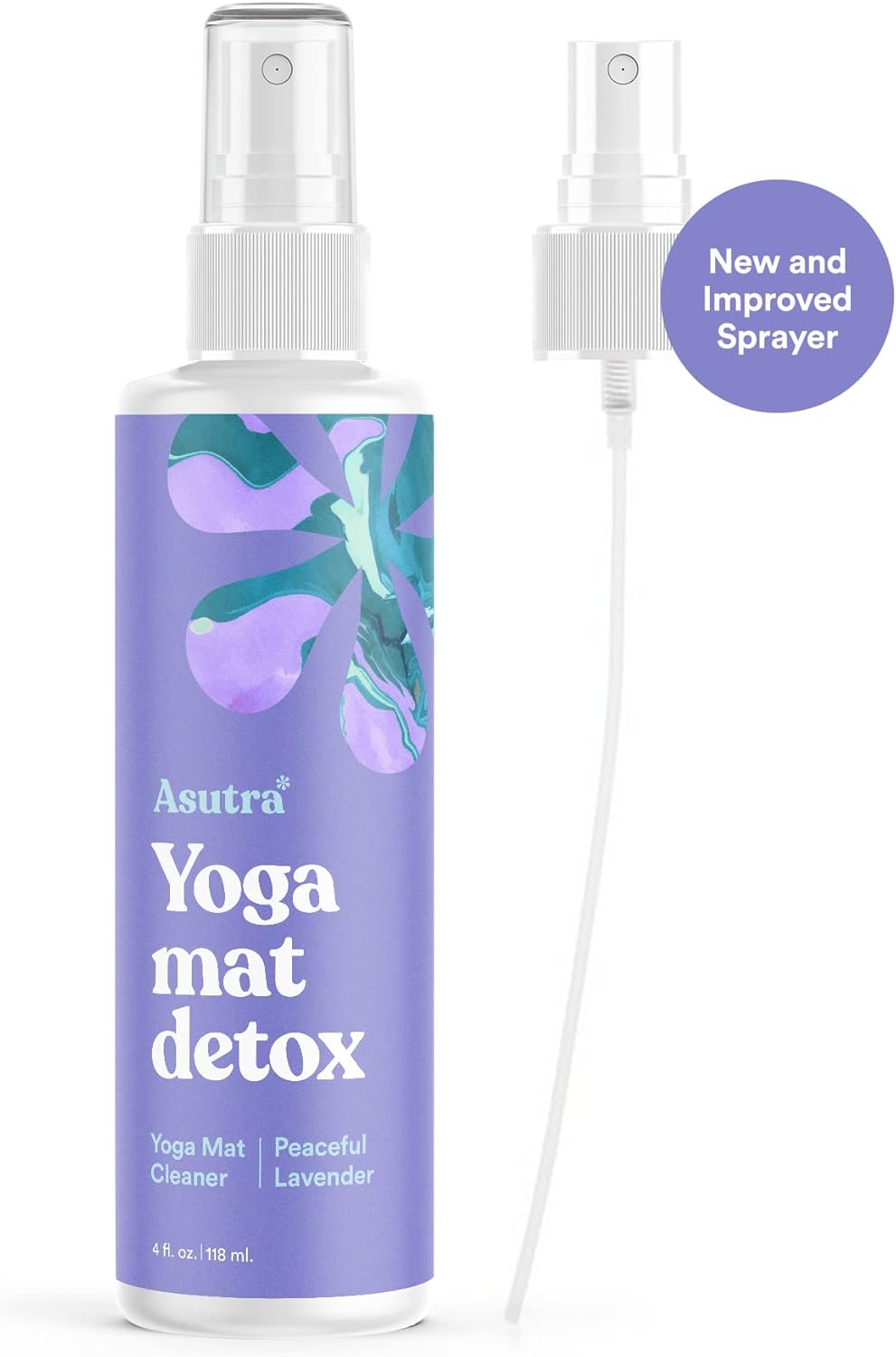 Organic Lavender Yoga Mat Cleaner Spray with Microfiber Towel - 4 fl oz, Deep-Cleansing for Fitness Gear, No Residue