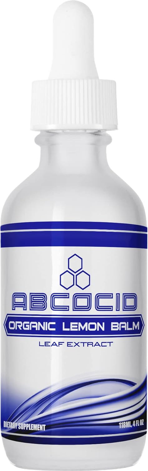 Organic Lemon Balm Liquid Supplement - 540mg, 4oz, 240 Servings - USA Made, Quick Absorption - Quality Potent Ingredients, Non-GMO, GMP Certified, Cruelty-Free - Third-Party Tested