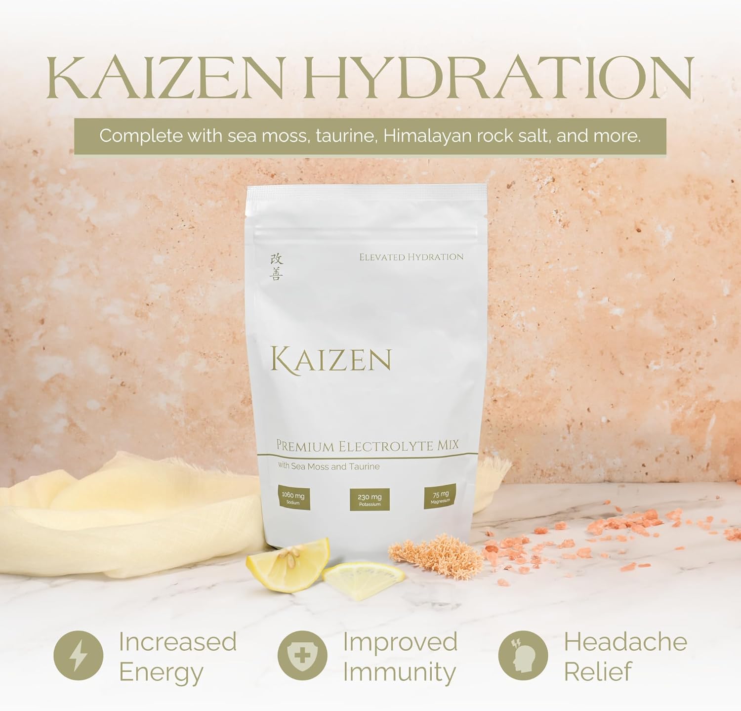 Organic Lemon Lime Hydration Drink with Irish Sea Moss and Taurine for Energy and Wellness - 8.88 oz