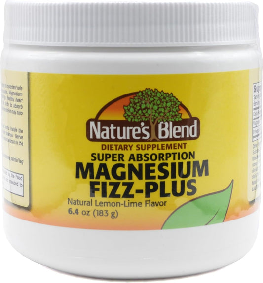Organic Lemon-Lime Magnesium Fizz-Plus Powder 6.4 oz - Natural Blend