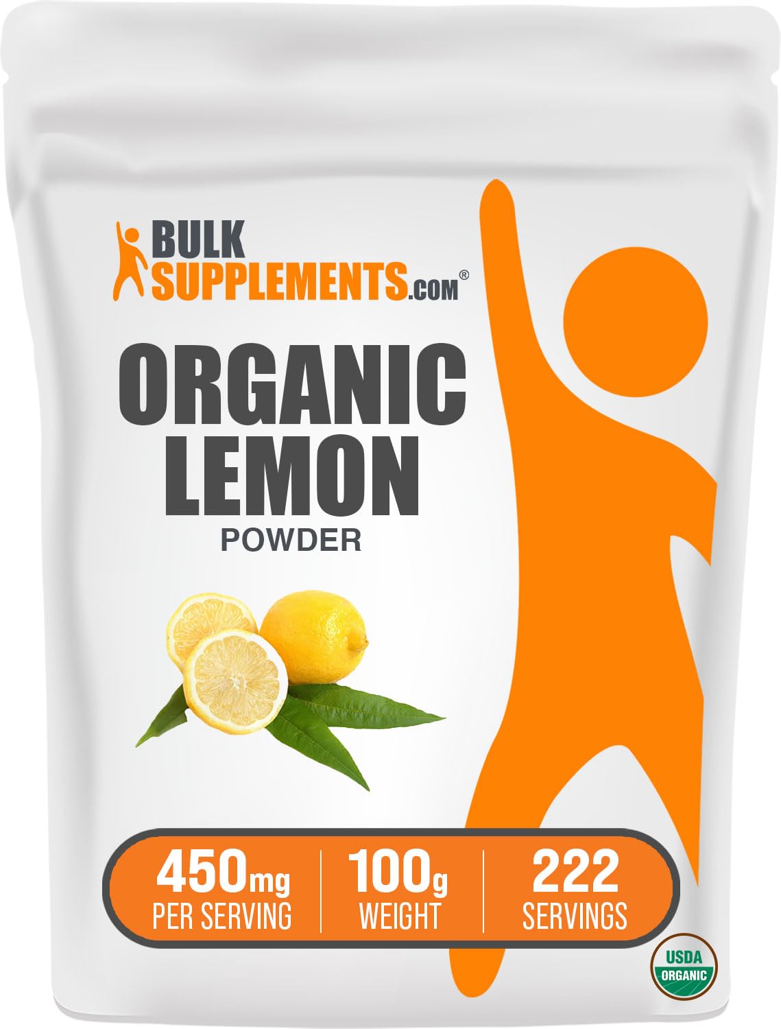 Organic Lemon Powder - Natural Vitamin C Source, Fruit Powder for Immune Support - Gluten Free, 100g (3.5 oz) - Pack of 1
