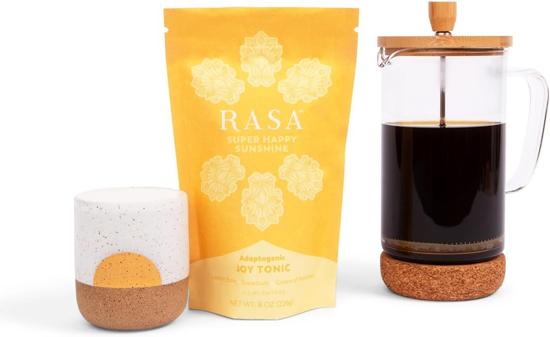 Organic Lemon Tea Joy Tonic with Adaptogenic Mushrooms and Sceletium - Vegan Keto Wellness Drink (8 oz)