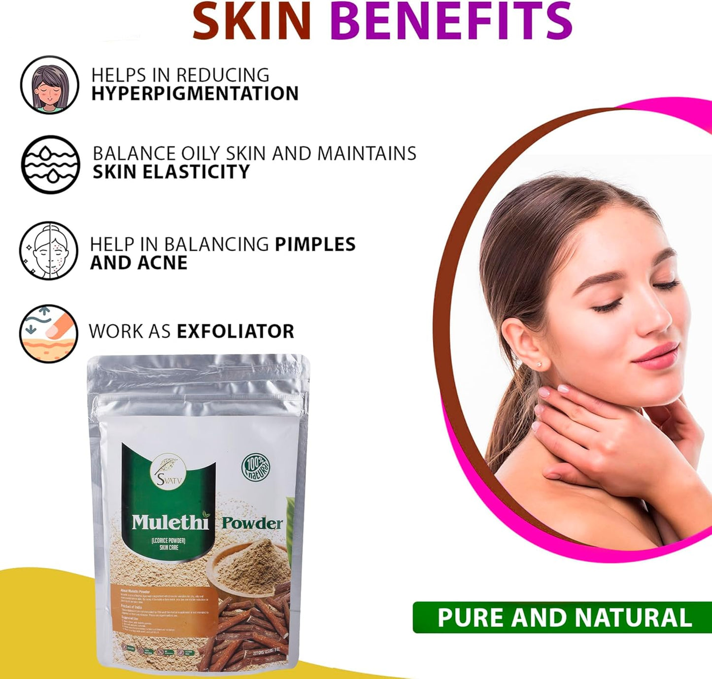 Organic Licorice Powder - 227g | Pure Glycyrrhiza glabra | Mulethi | Yashtimadhu - Half Pound Size