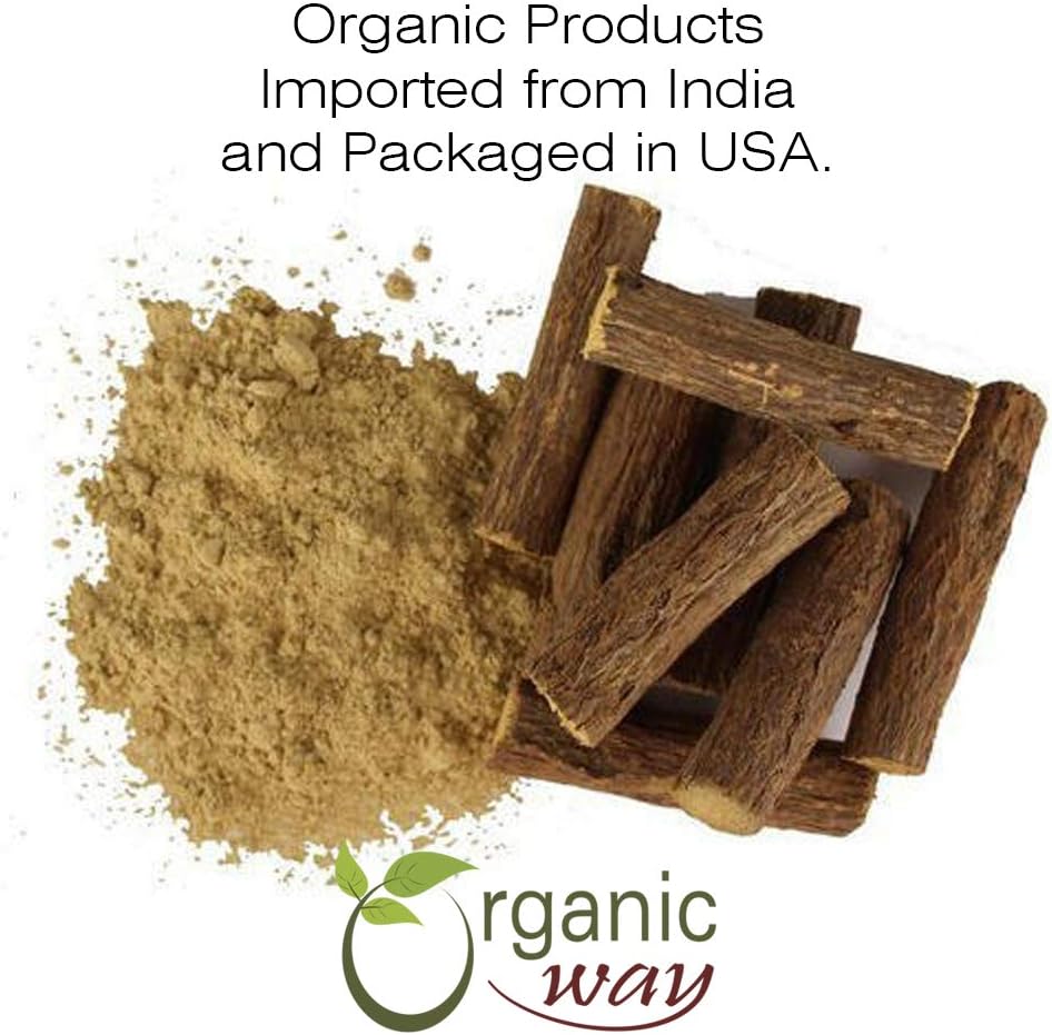 Organic Licorice Root Powder - Herbal Tea | 100% Raw from India | Kosher, USDA Certified | Vegan, Non-GMO, Gluten Free | Heavy Metal & Purity Tested (1/2 lbs / 8 oz)