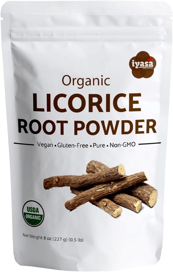 Organic Licorice Root Powder 8 oz - Natural Mulethi Supplement - Glycyrrhiza Glabra - Candy Flavoring Agent - Superfood