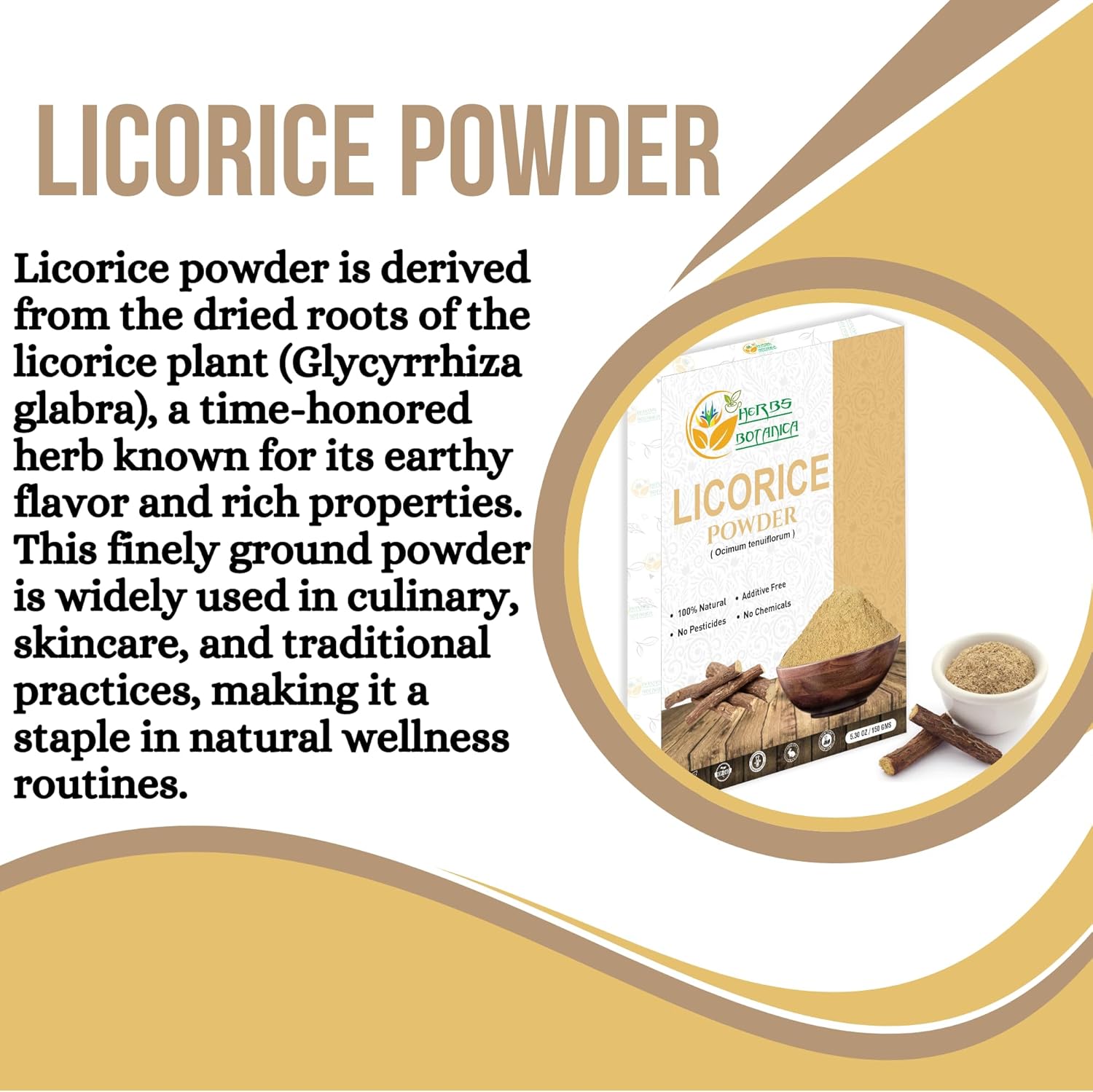 Organic Licorice Root Powder for Skin and Digestive Health - Herbal Wellness Supplement - 5.5 oz / 150g
