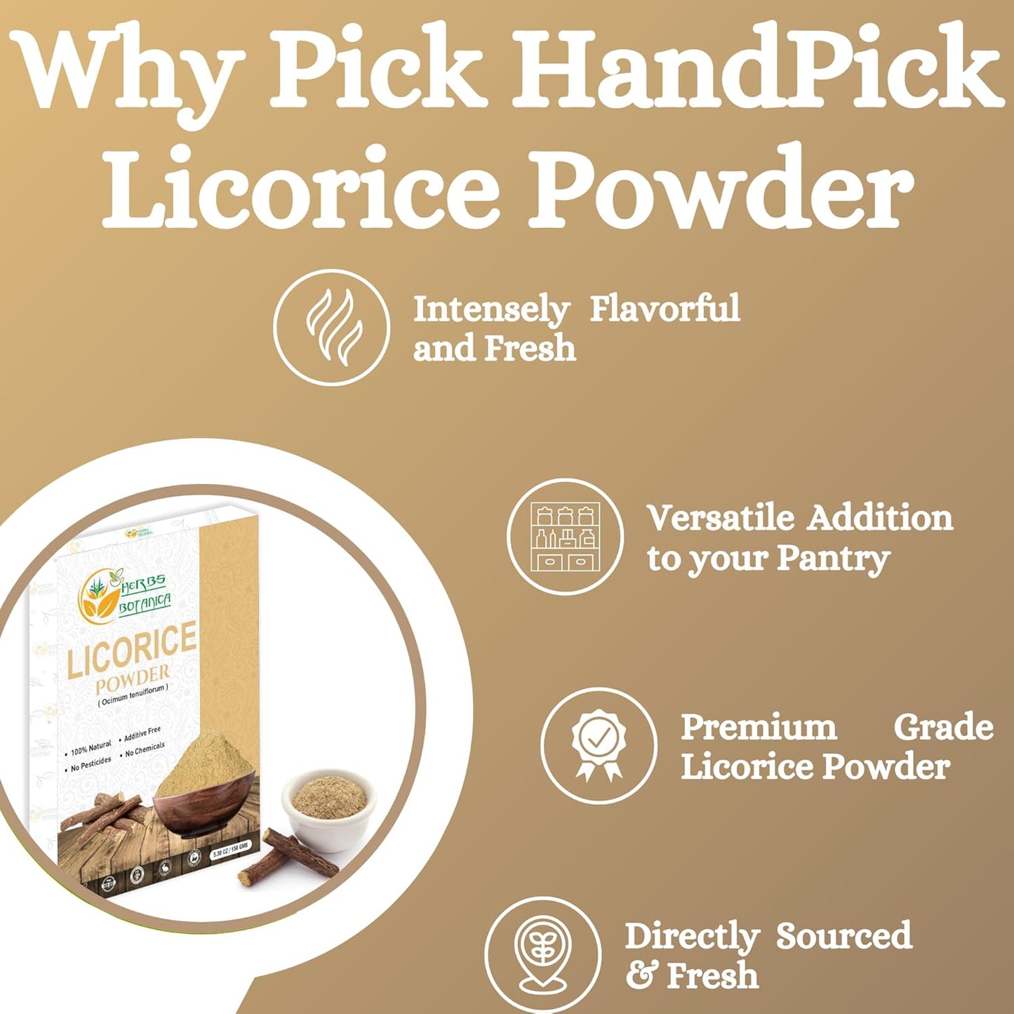 Organic Licorice Root Powder for Skin and Digestive Health - Herbal Wellness Supplement - 5.5 oz / 150g