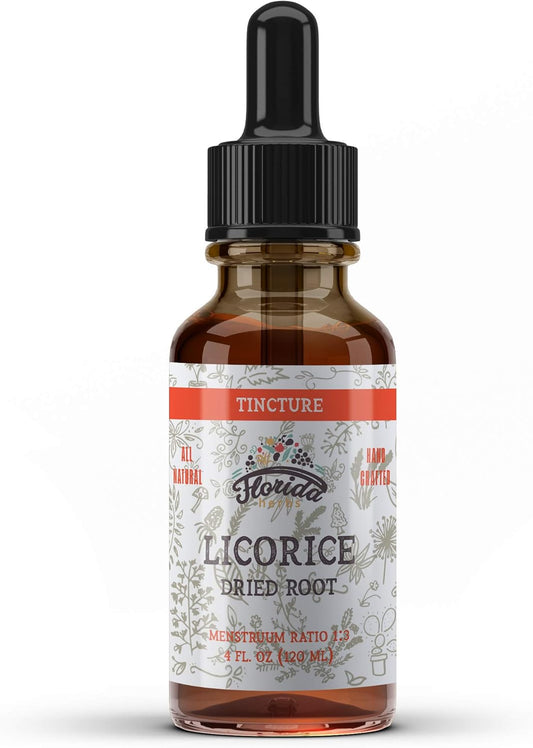 Organic Licorice Tincture - Glycyrrhiza Glabra Dried Root Extract, Herbal Supplement - Non-GMO, 4 oz