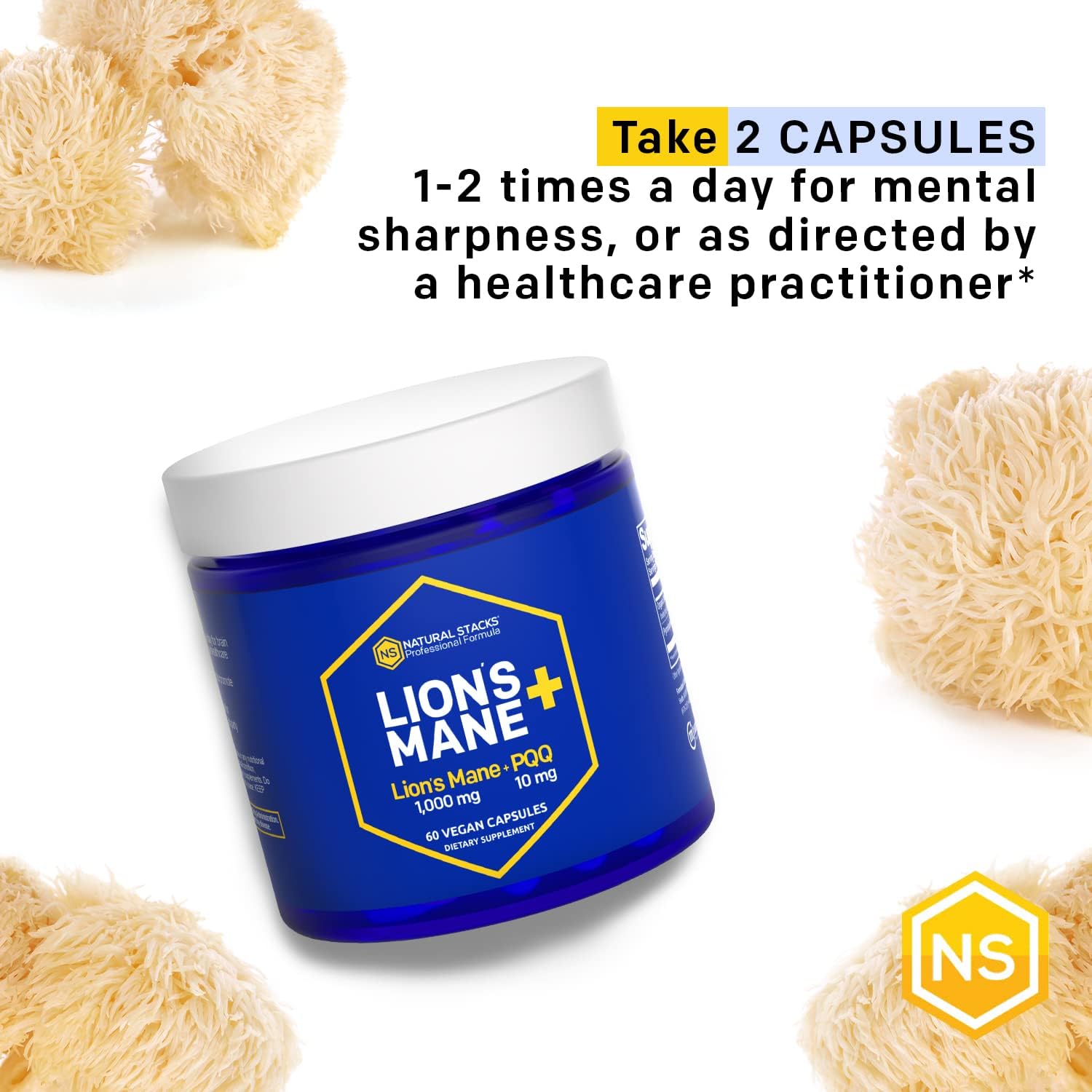 Organic Lions Mane and Mushroom NeuroLife Supplement Bundle - Enhances Memory, Energy & Longevity - 120 Capsules