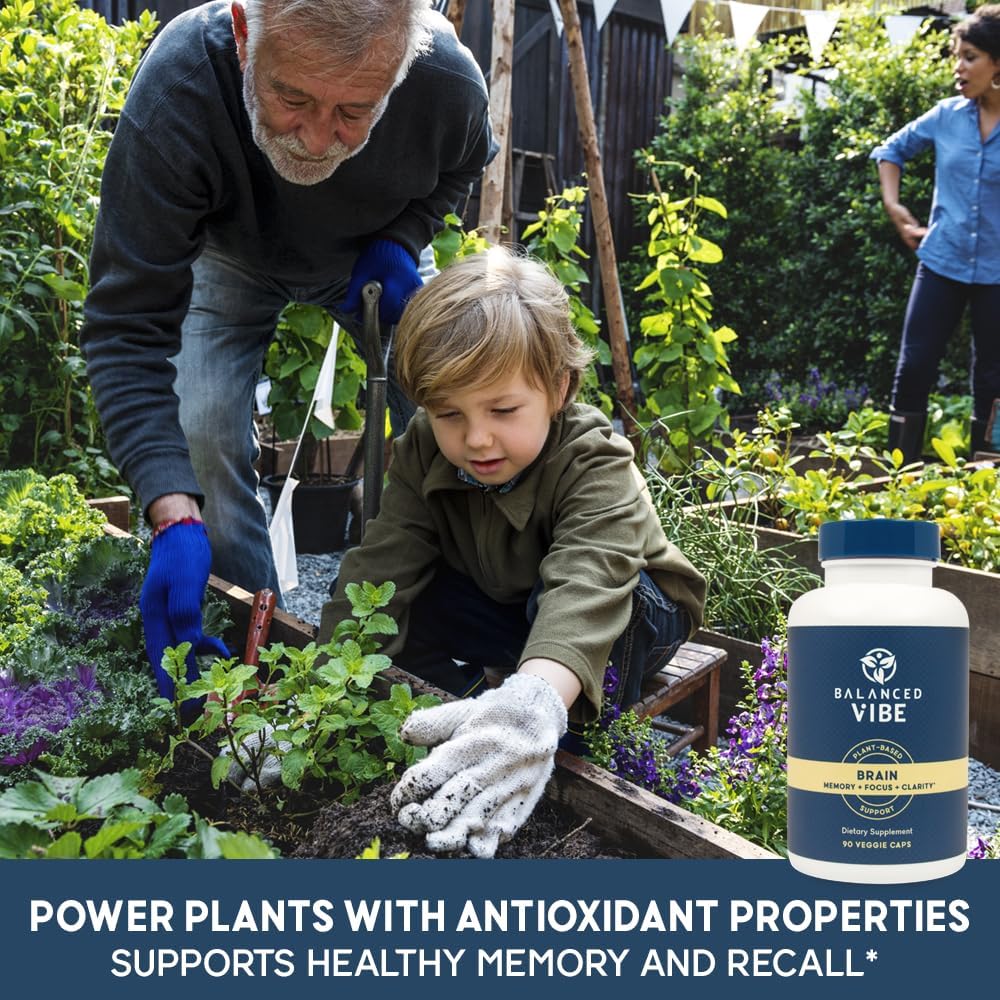 Organic Lion's Mane Brain Supplement for Memory, Focus, Cognition | Neuro Protective Formula with 7 Power Plants | Adaptogens for Brain Boost | Non-GMO | 90 Capsules.