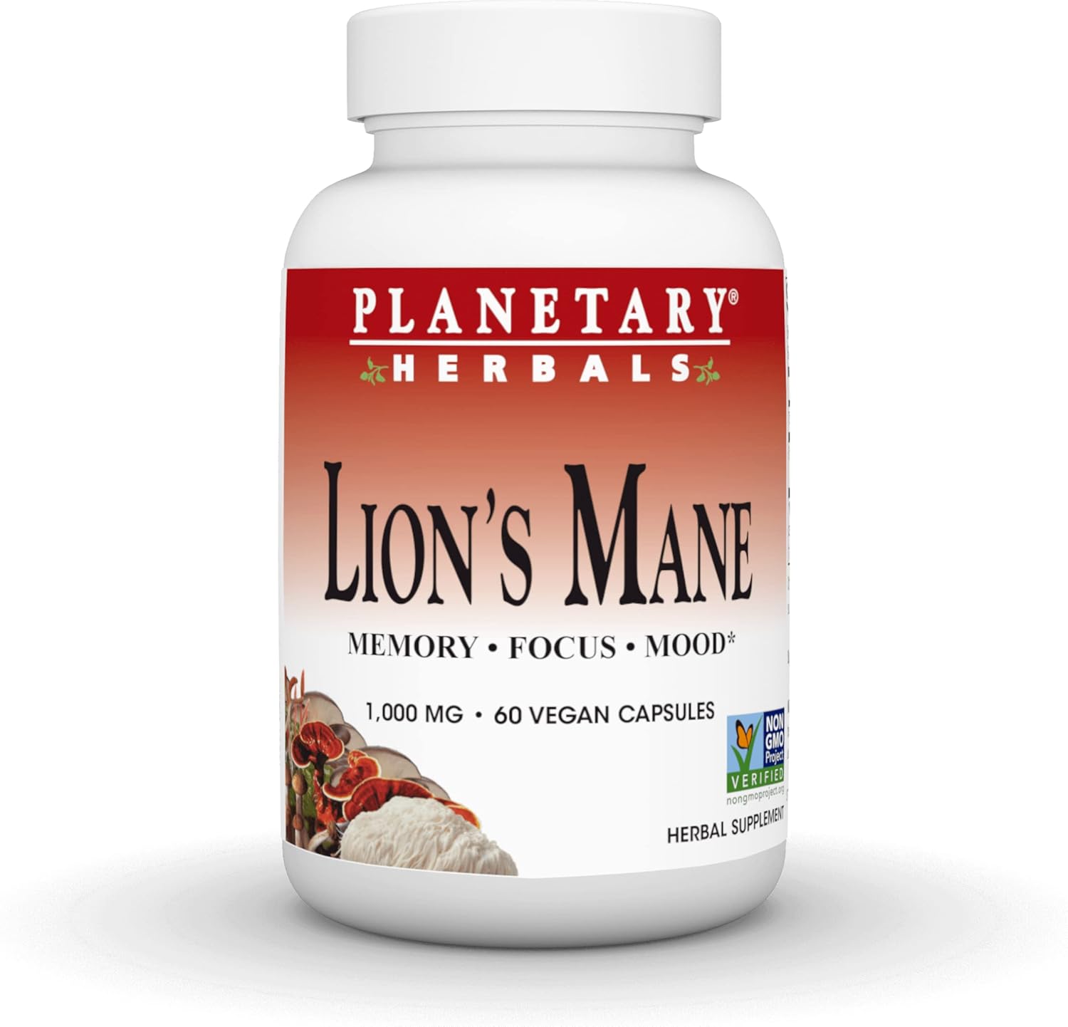 Organic Lion's Mane Capsules - Memory, Focus, Mood Support - 1,000mg - 60 Vegan Pills