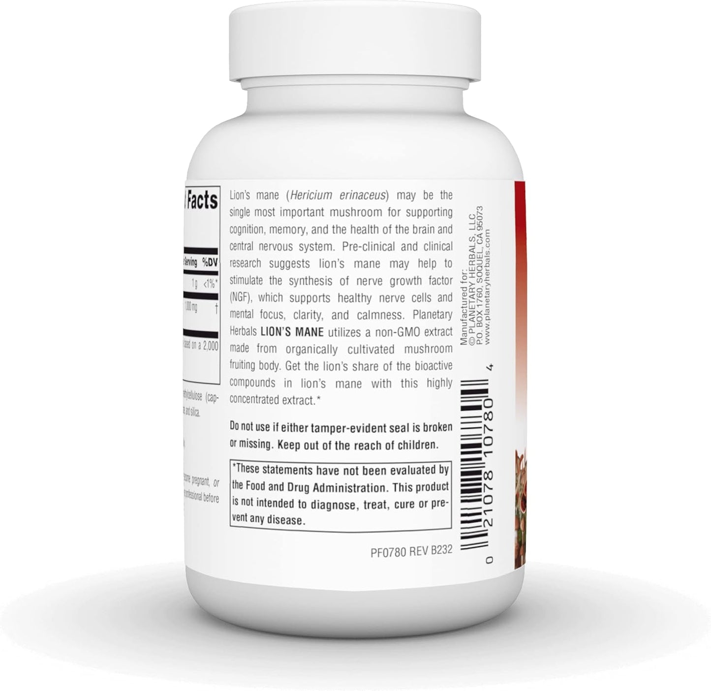 Organic Lion's Mane Capsules - Memory, Focus, Mood Support - 1,000mg - 60 Vegan Pills