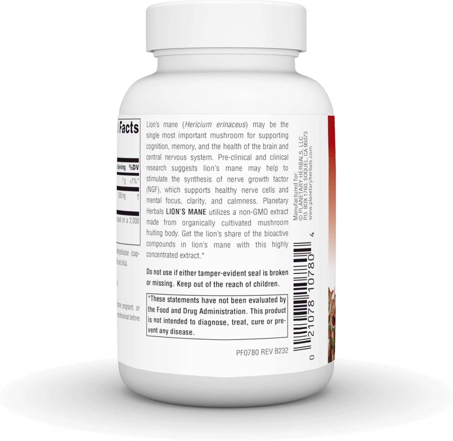 Organic Lion's Mane Capsules - Memory, Focus, Mood Support - 1,000mg - 60 Vegan Pills