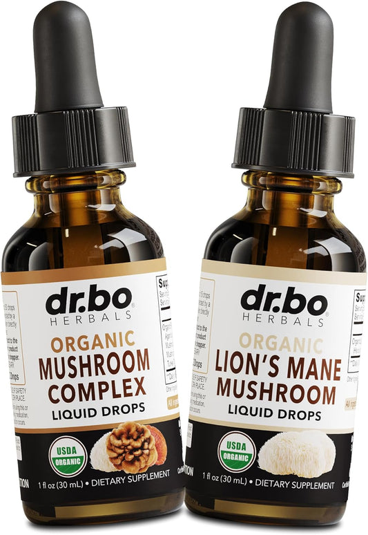 Organic Lions Mane Mushroom Liquid Drops for Focus, Brain Health - Lion's Mane Tincture Supplement for Cognitive Support