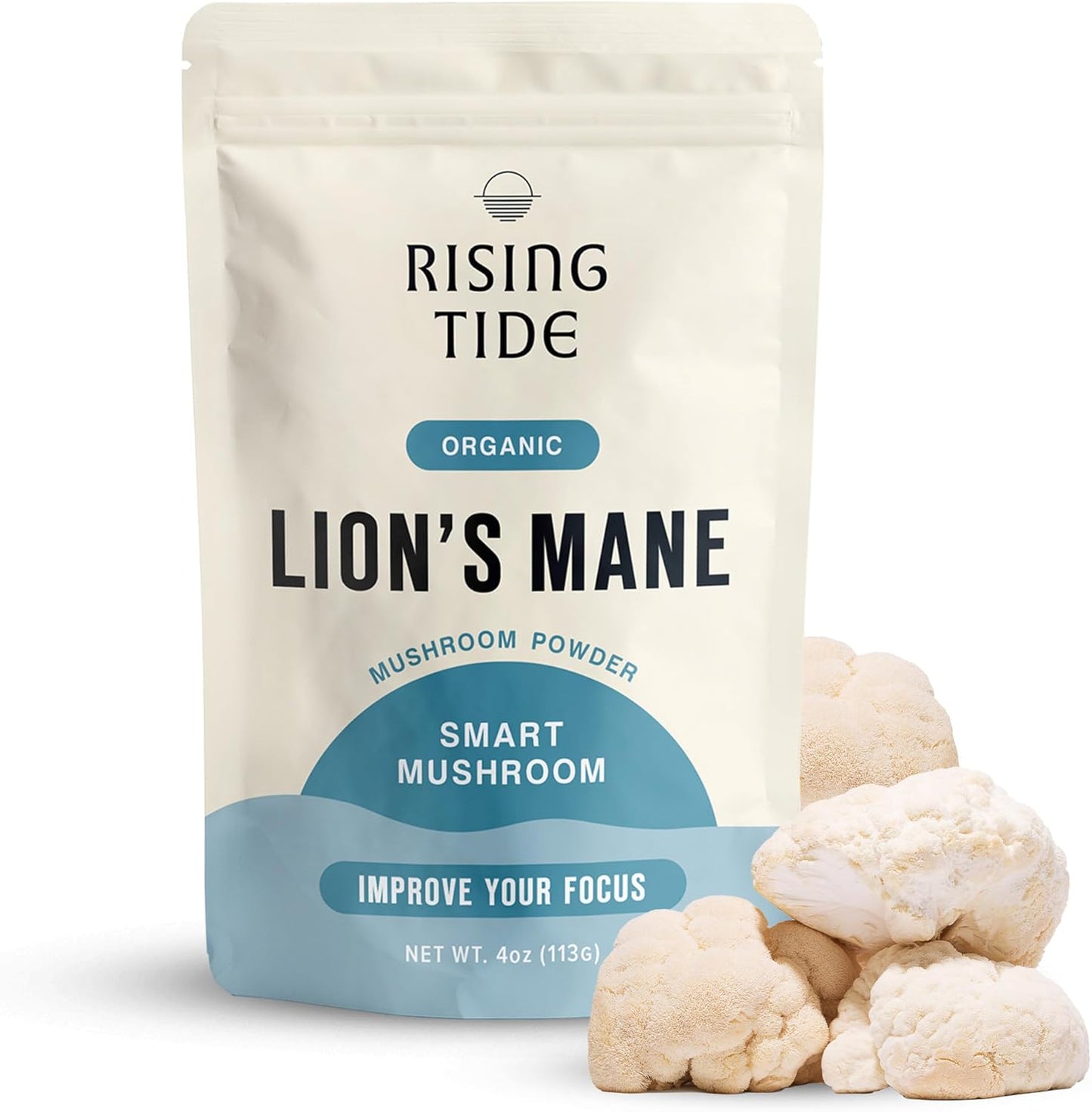 Organic Lions Mane Mushroom Powder - High Concentration Nourishing Compounds for Focus, Creativity, Memory - 4 OZ Vegan, Non-GMO Extract