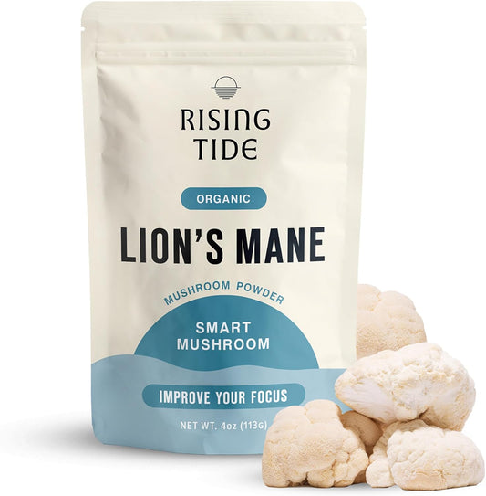 Organic Lions Mane Mushroom Powder - High Concentration Nourishing Compounds for Focus, Creativity, Memory - 4 OZ Vegan, Non-GMO Extract