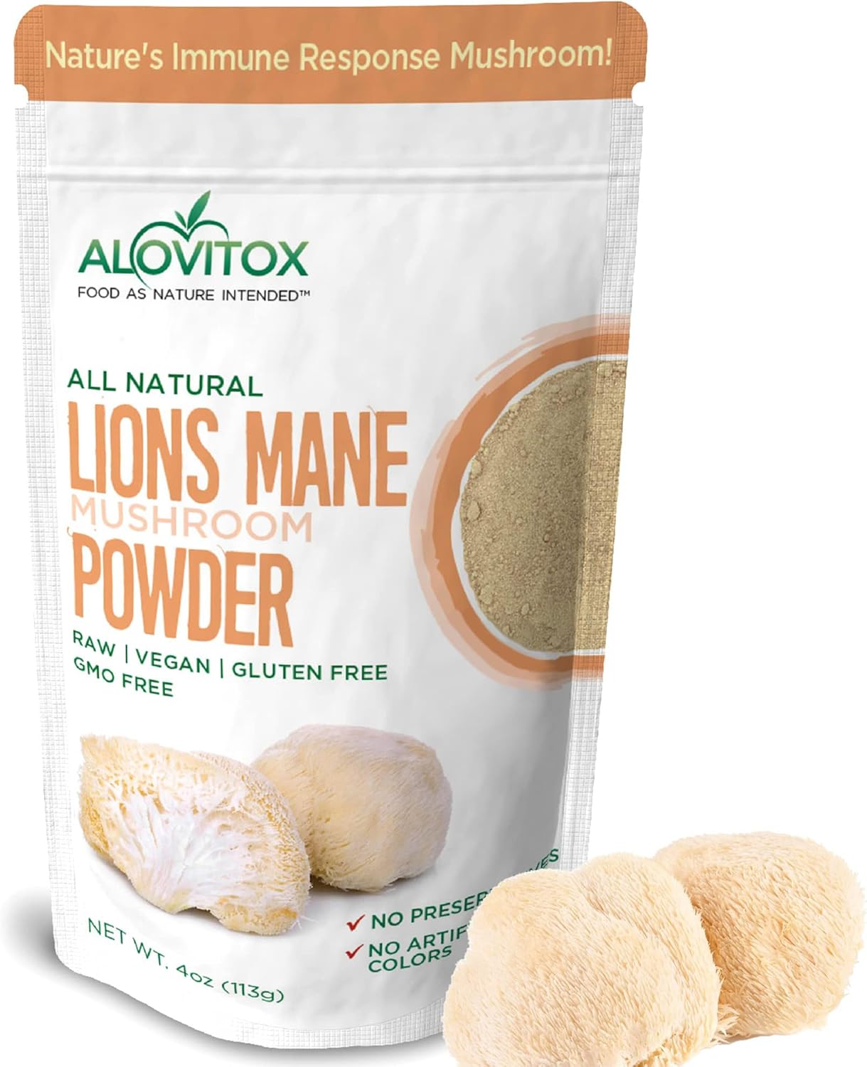 Organic Lion's Mane Mushroom Powder - Superfood for Brain, Energy & Immune Health - Neural Support, GI Protection, Cardio Benefits - Non-GMO, Vegan, Gluten-Free - 4 oz