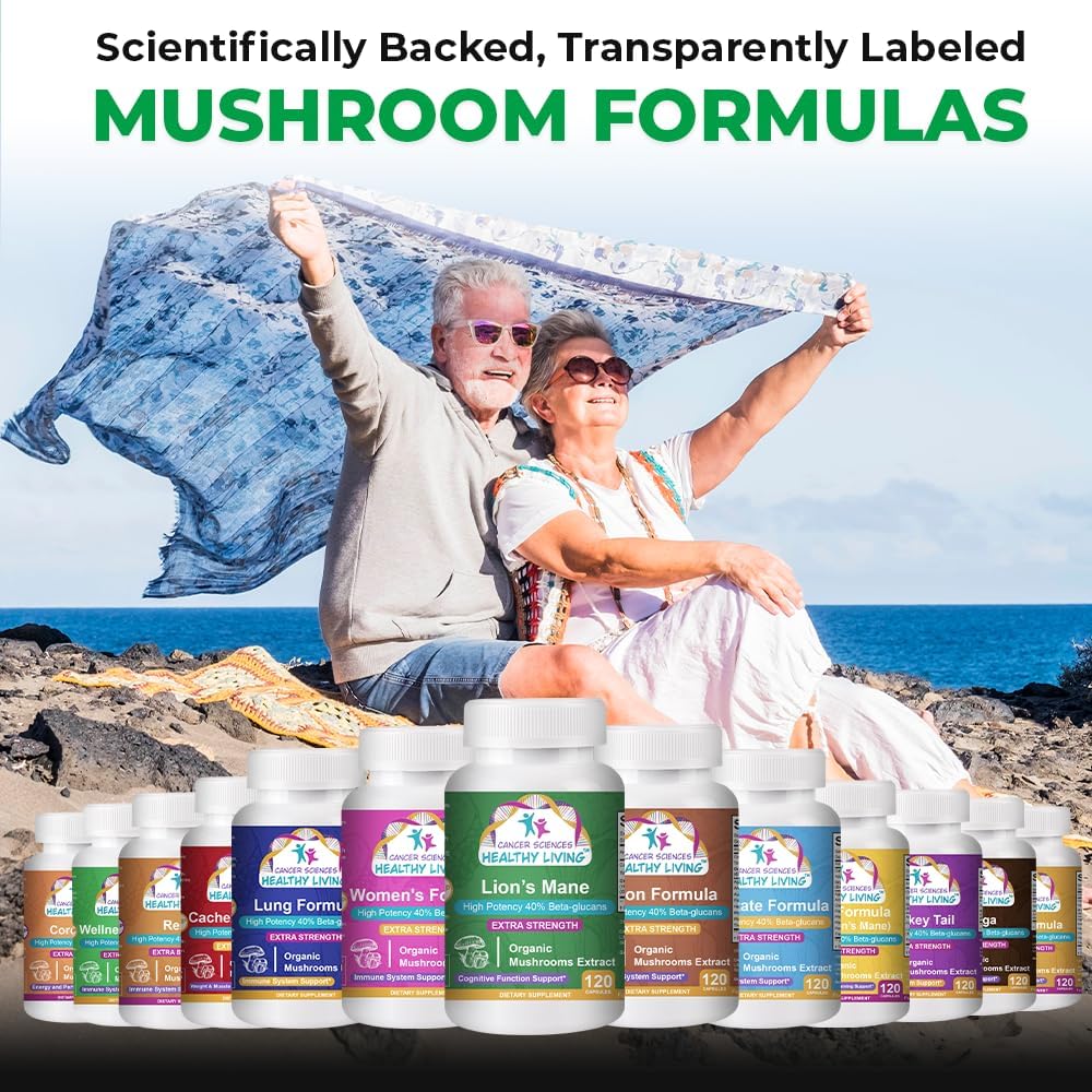 Organic Lion’s Mane Mushroom Supplement Capsules - 1,500mg Extra Strength, High Potency 40% Beta-Glucans for Cognition & Memory Support - 120 Capsules