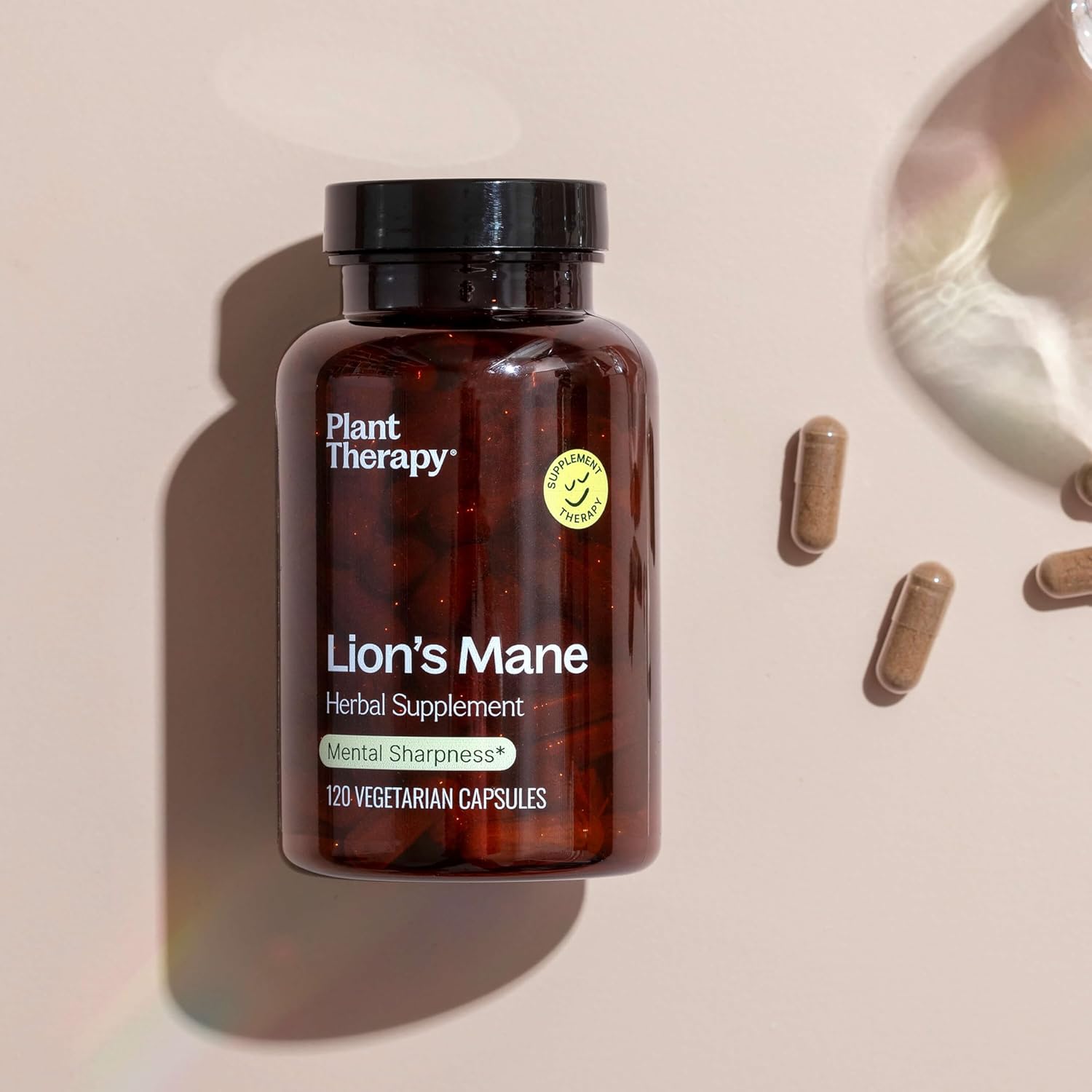 Organic Lion's Mane Supplement Capsules for Brain Health & Mental Clarity - 120 Vegetarian Capsules, USA-Made