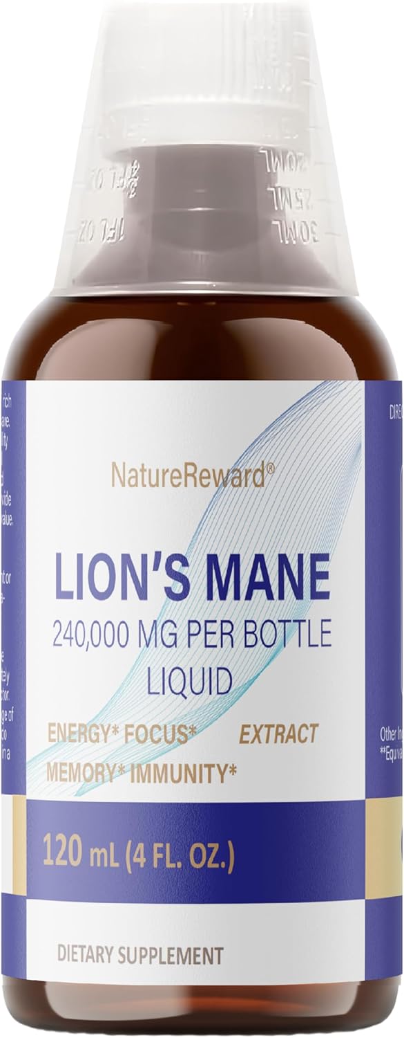 Organic Lions Mane Tincture for Memory, Focus & Immune Support - Vegan Mushroom Supplement - Brain Booster - 4 Fl oz