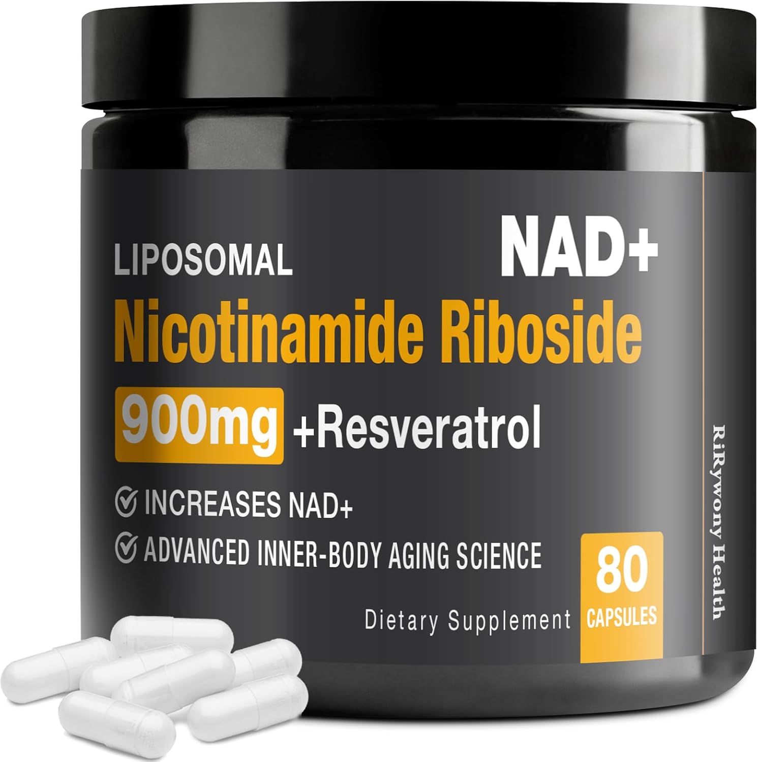 Organic Liposomal NAD Supplement with NR, Resveratrol, and Quercetin for Cellular Repair and Healthy Aging - 900mg
