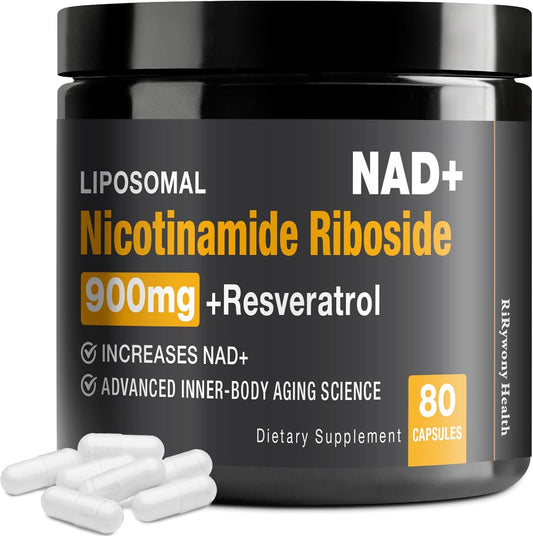 Organic Liposomal NAD Supplement with NR, Resveratrol, and Quercetin for Cellular Repair and Healthy Aging - 900mg