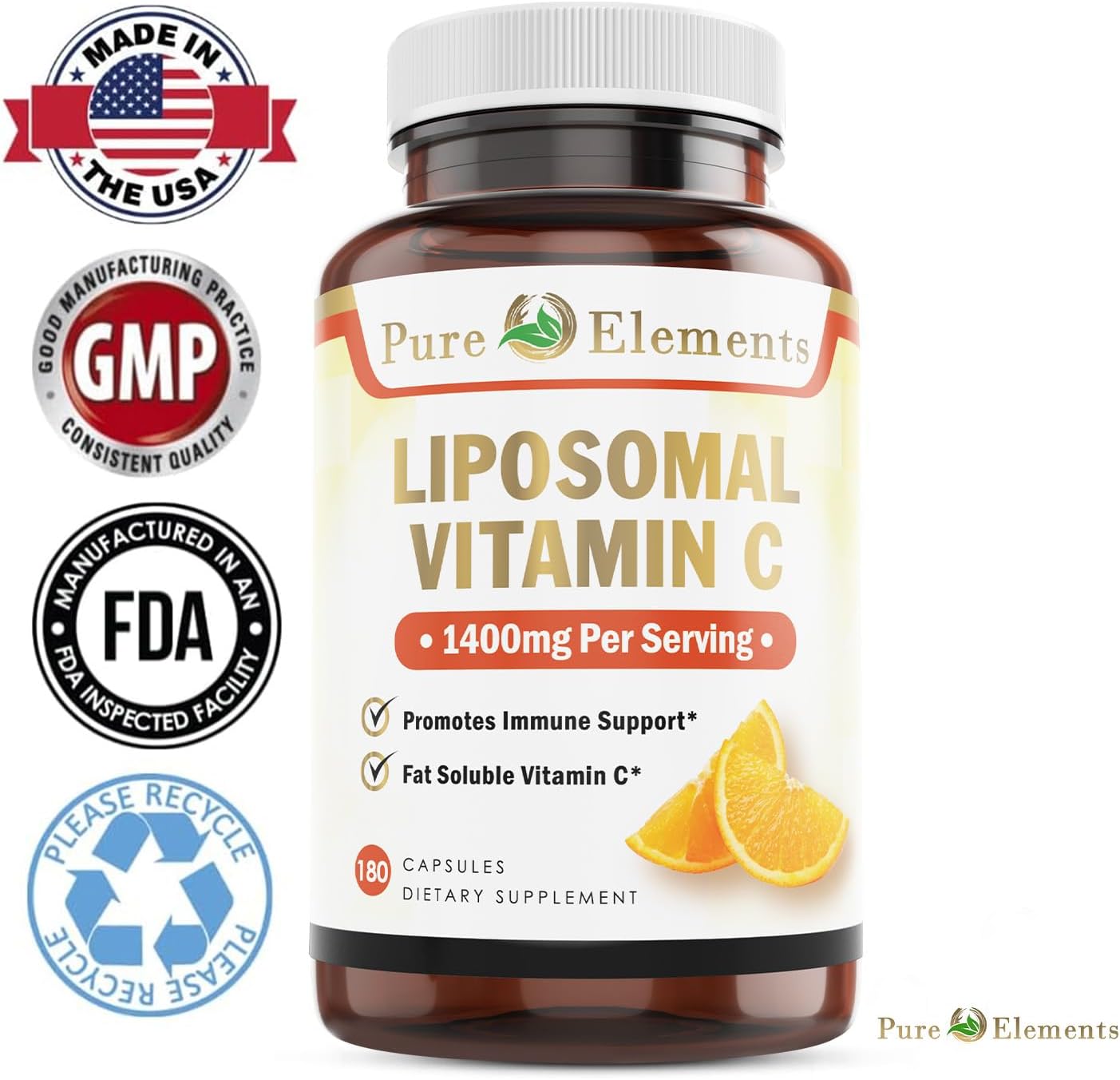 Organic Liposomal Vitamin C Capsules - Non GMO, Soy & Gluten Free Dietary Supplement