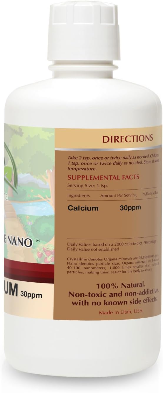 Organic Liquid Calcium Supplement with 30 PPM Crystalline Minerals - NutriNoche Organa