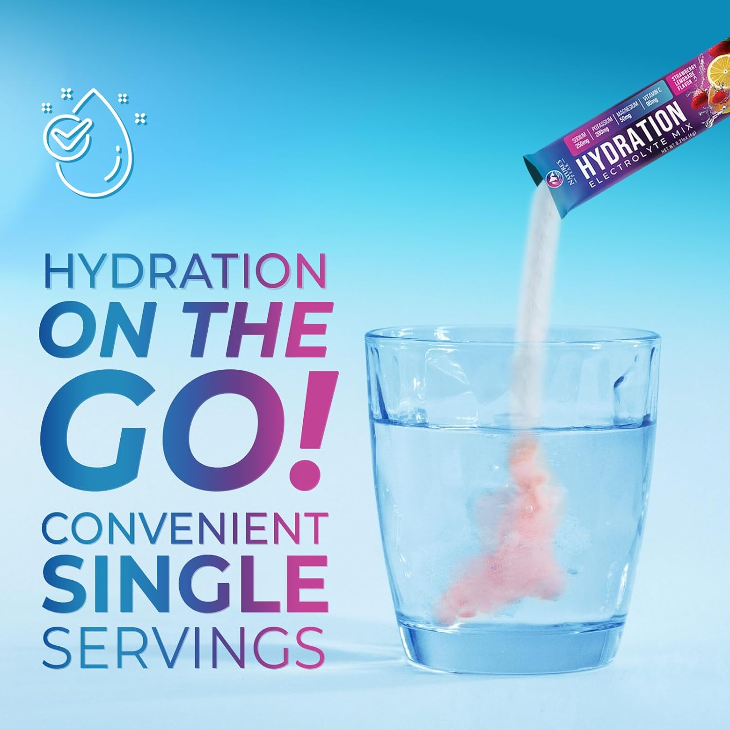 Organic Liquid Electrolyte Drink Mix with 6 Electrolytes & Minerals - Keto Vegan Hydration Packets - Non-GMO Sugar-Free Powder - 32 Servings