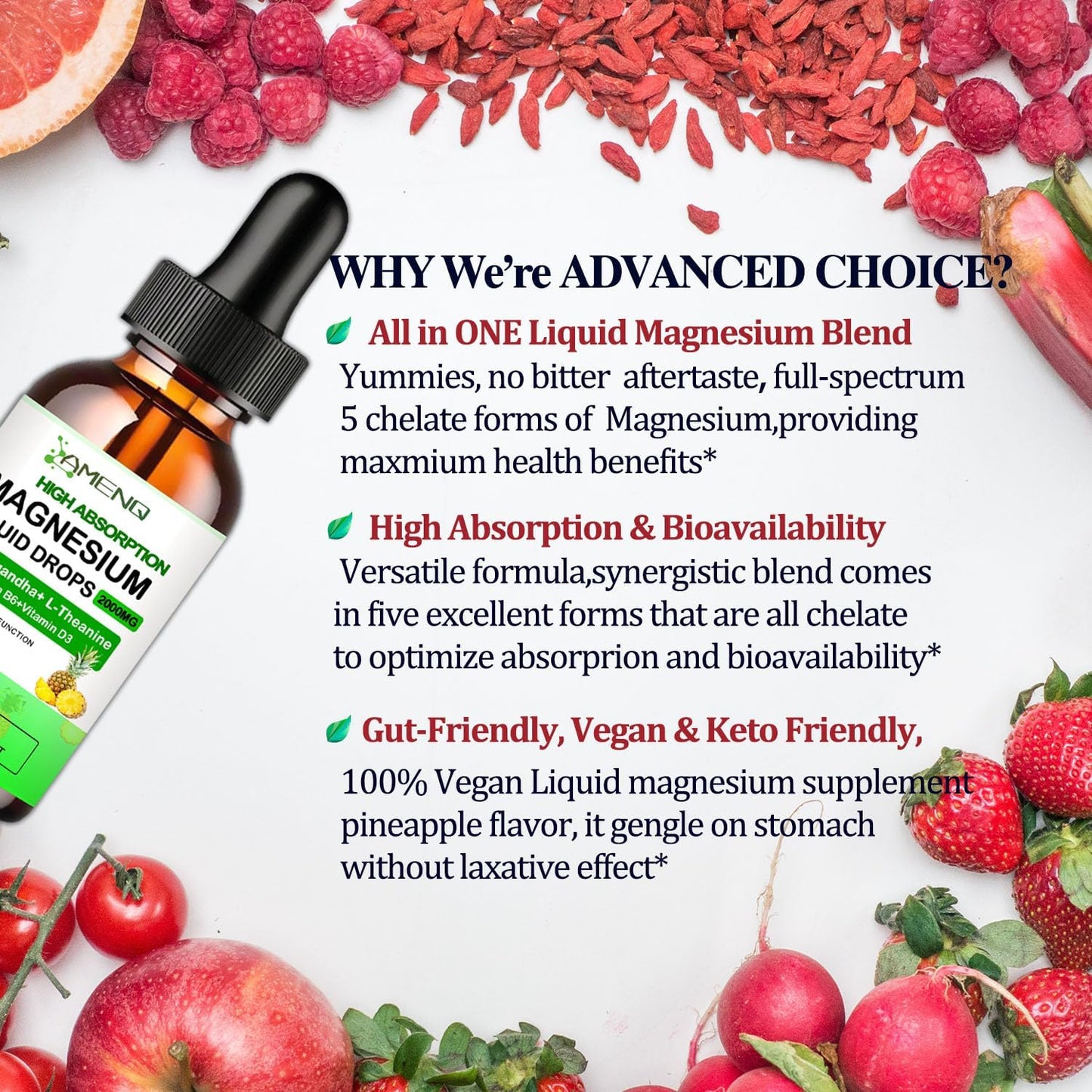 Organic Liquid Magnesium Supplement with Ashwagandha for Stress, Sleep, and Muscle Health