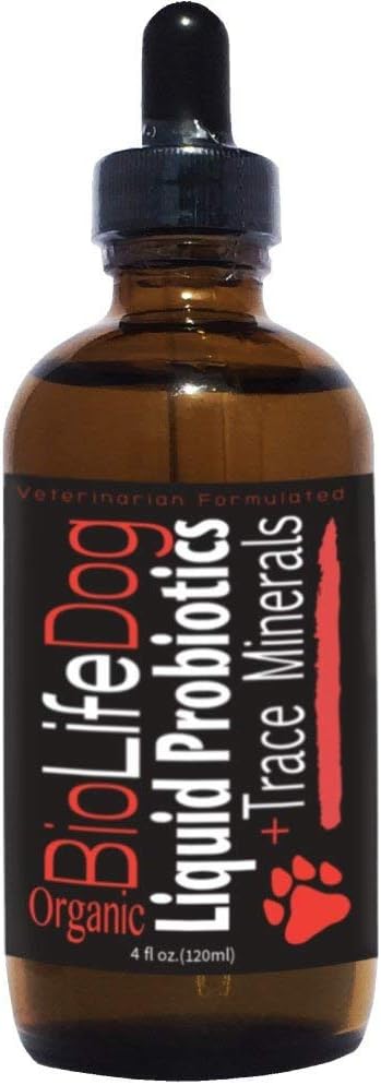 Organic Liquid Probiotics for Dogs - LiviaOne BioLifePet Supplement - Puppy and Dog Probiotics - 4 Fl Oz Pack