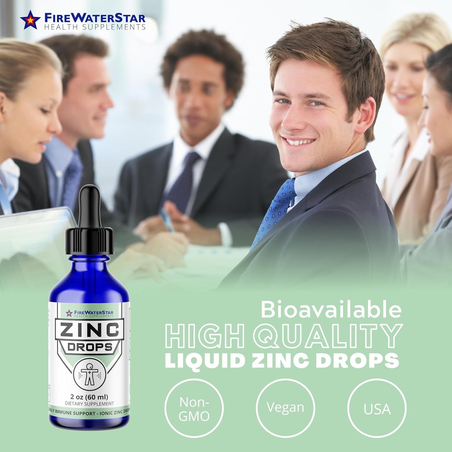 Organic Liquid Zinc Drops - Immune Support Supplement for Adults & Kids - Non-GMO, Vegan - 45mg - Boost Immunity, Healthy Skin, Wellness