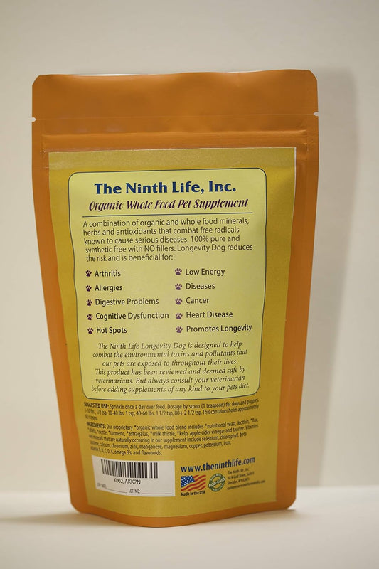 Organic Longevity Dog Vitamin Supplement by Ninth Life, Inc. - 11.2 oz.