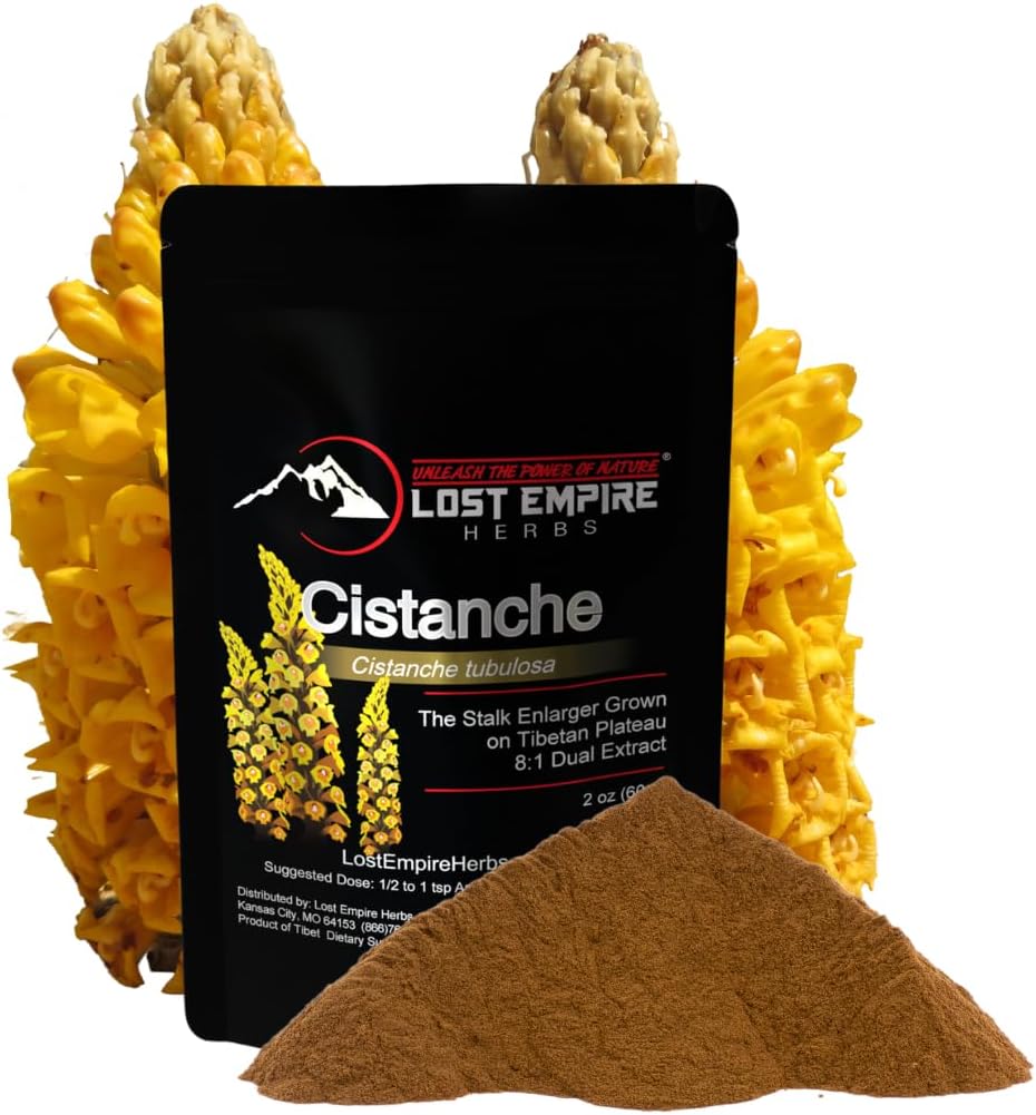 Organic Lost Empire Herbs Cistanche Tubulosa Powder Extract - 60g 8:1 Dual Extract for Men - Natural Stalk Enhancer