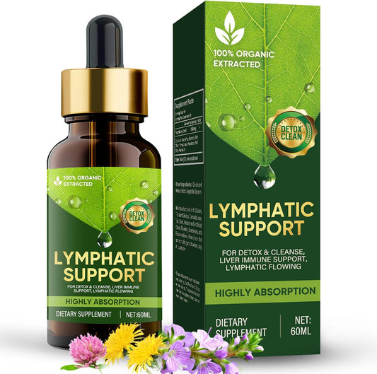 Organic Lymphatic Drainage Drops - Herbal Supplement for Immune Defense & Antioxidant Support