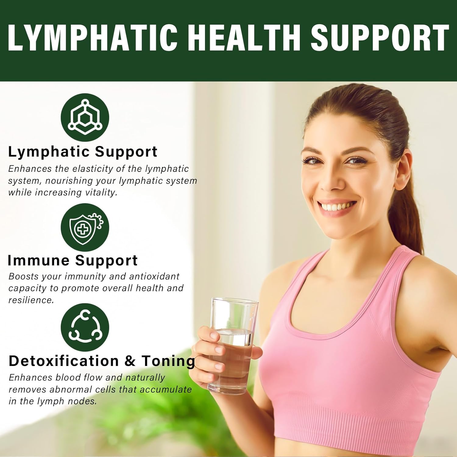 Organic Lymphatic Drainage Drops - Herbal Supplement for Immune Defense & Antioxidant Support
