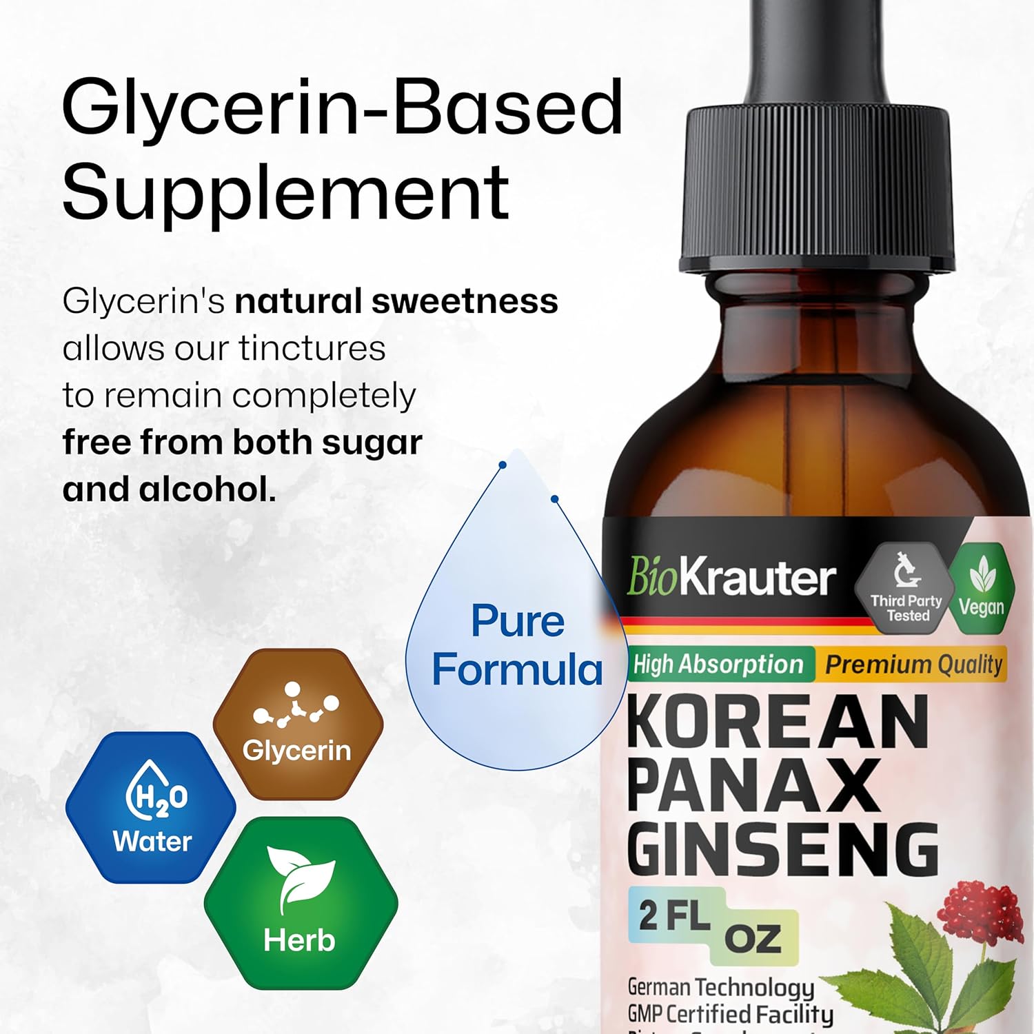 Organic Maca Ashwagandha and Ginseng Tincture Bundle - 2 Fl. Oz. Each