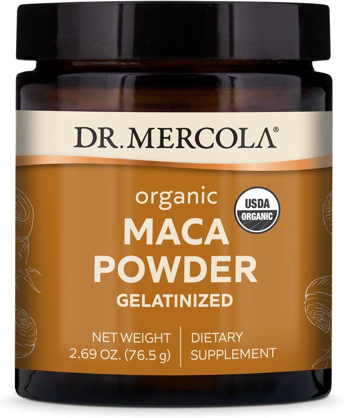 Organic Maca Powder Gelatinized Dietary Supplement, 2.69 oz - Non GMO, Soy Free, Gluten Free - USDA Organic by Dr. Mercola