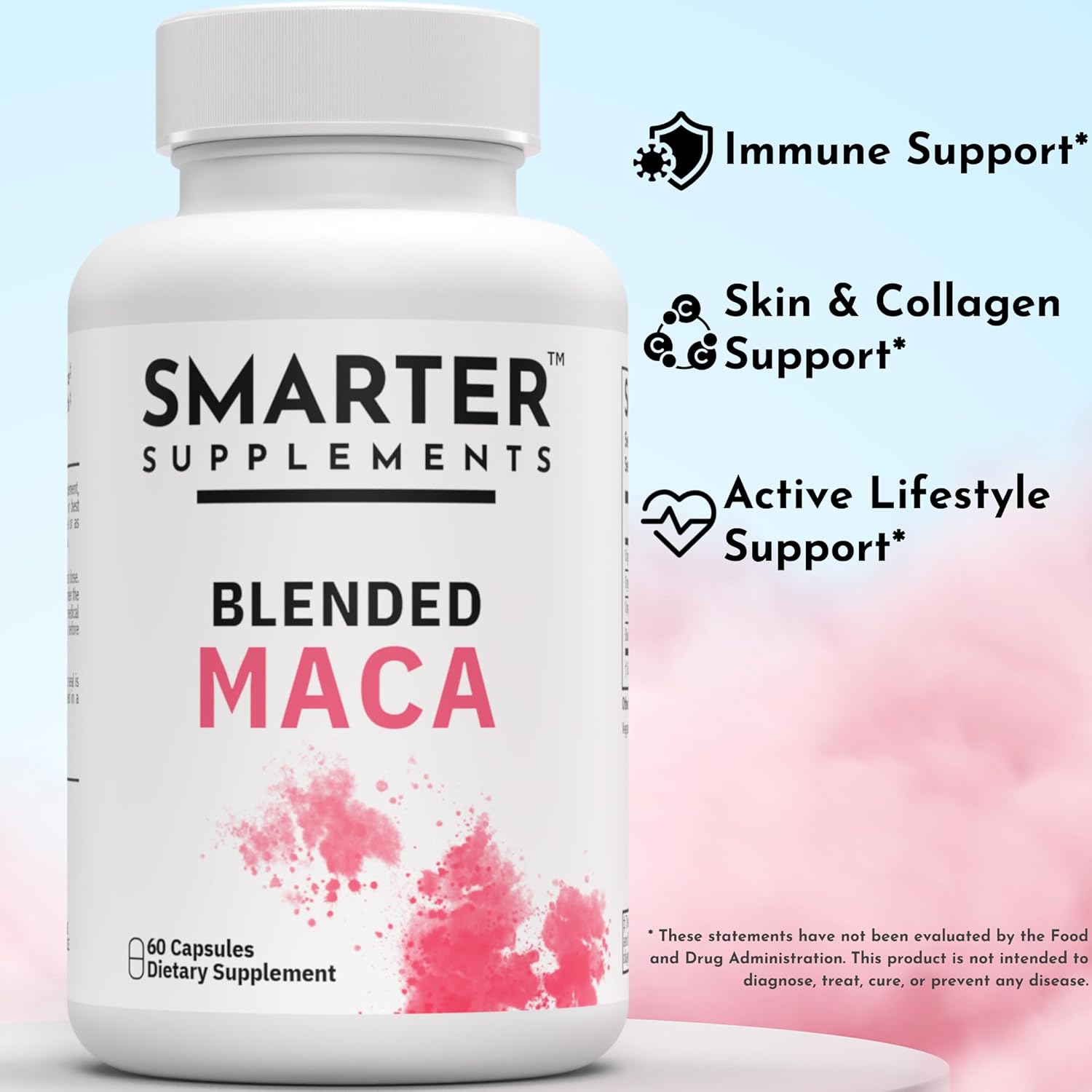 Organic Maca Root Blend Capsules - 60 Vegan Gelatinized Peruvian Maca Root - Non-GMO Reproductive Health Support - Natural Energy Boost - Made in USA