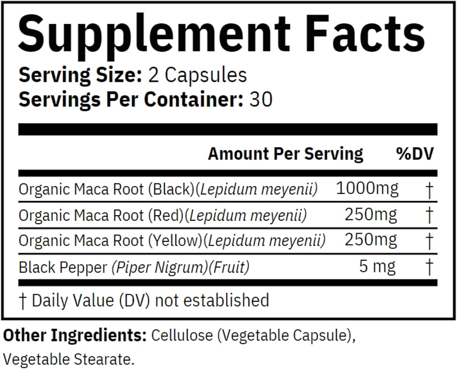 Organic Maca Root Blend Capsules - 60 Vegan Gelatinized Peruvian Maca Root - Non-GMO Reproductive Health Support - Natural Energy Boost - Made in USA