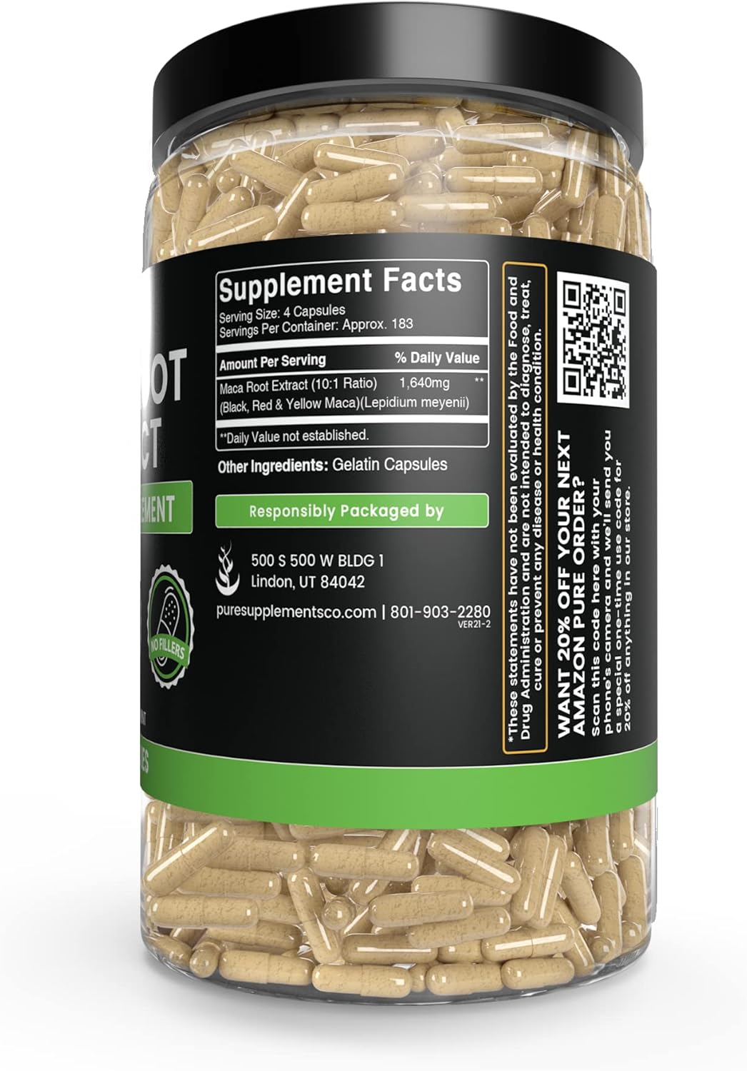 Organic Maca Root Capsules - 730 Count, No Fillers, Lab Verified Pure Ingredients
