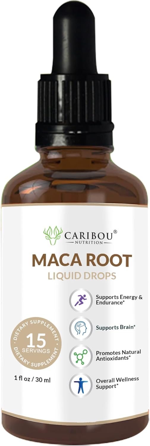 Organic Maca Root Liquid Drops for Enhanced Mood & Vitality - Vegan & Non-GMO - 1 Fl Oz