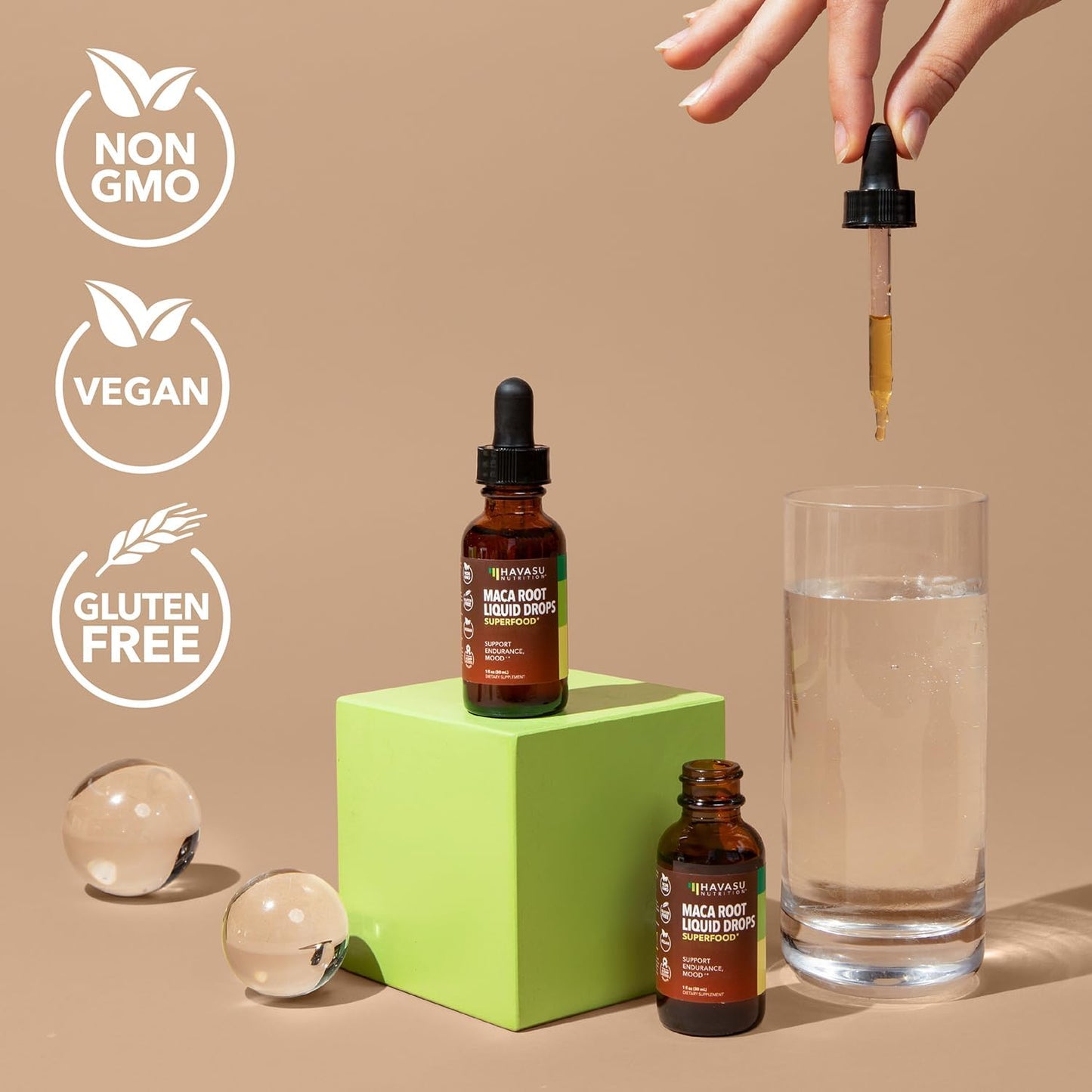 Organic Maca Root Liquid Drops for Hormone Balance, Mood, Energy - Supports Performance and Vitality - Non-GMO, Vegan - 60 Servings