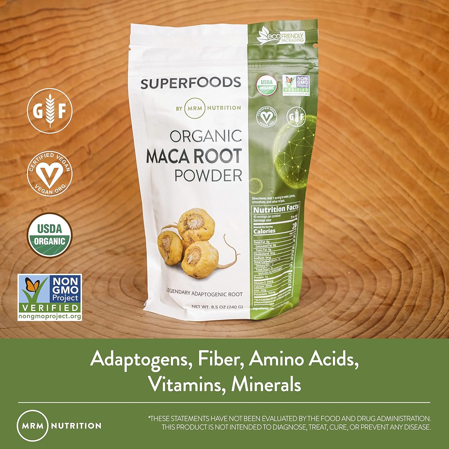 Organic Maca Root Powder by MRM Nutrition - Superfood Adaptogen, Gluten-Free & Vegan - 40 Servings