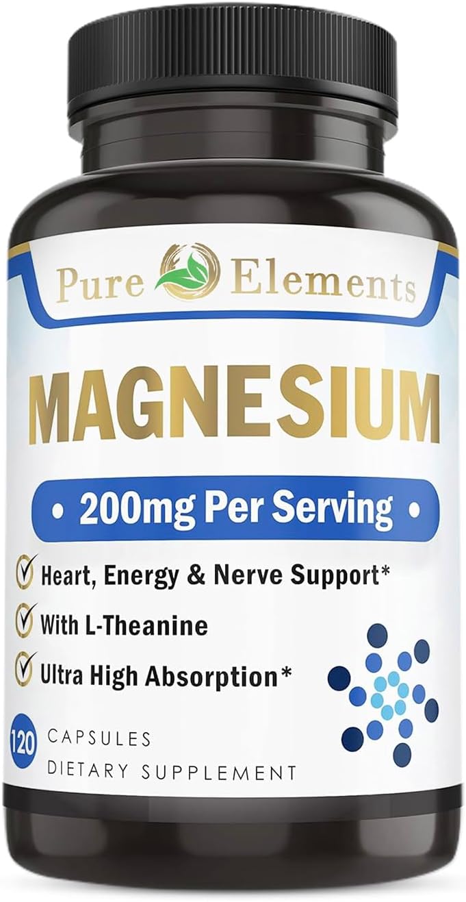 Organic Magnesium Glycinate with L-Theanine, Potassium, & Black Pepper - 120ct High Absorption Formula