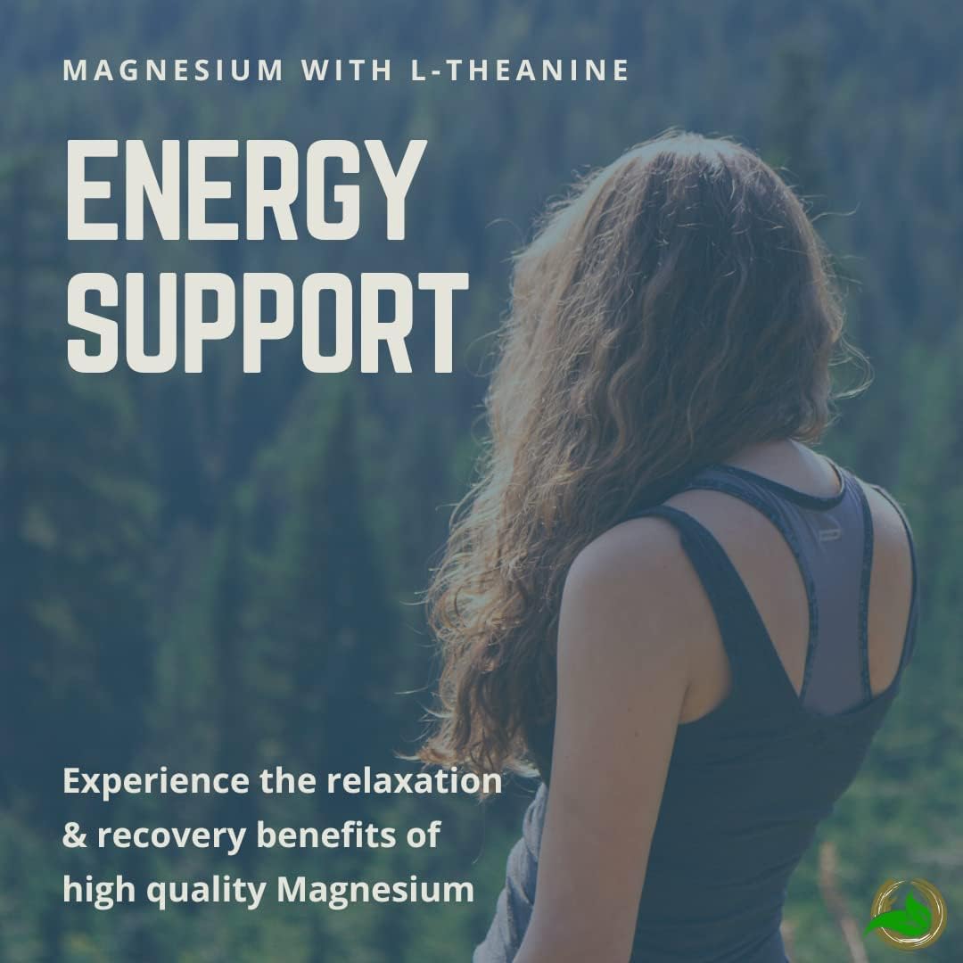 Organic Magnesium Glycinate with L-Theanine, Potassium, & Black Pepper - 120ct High Absorption Formula
