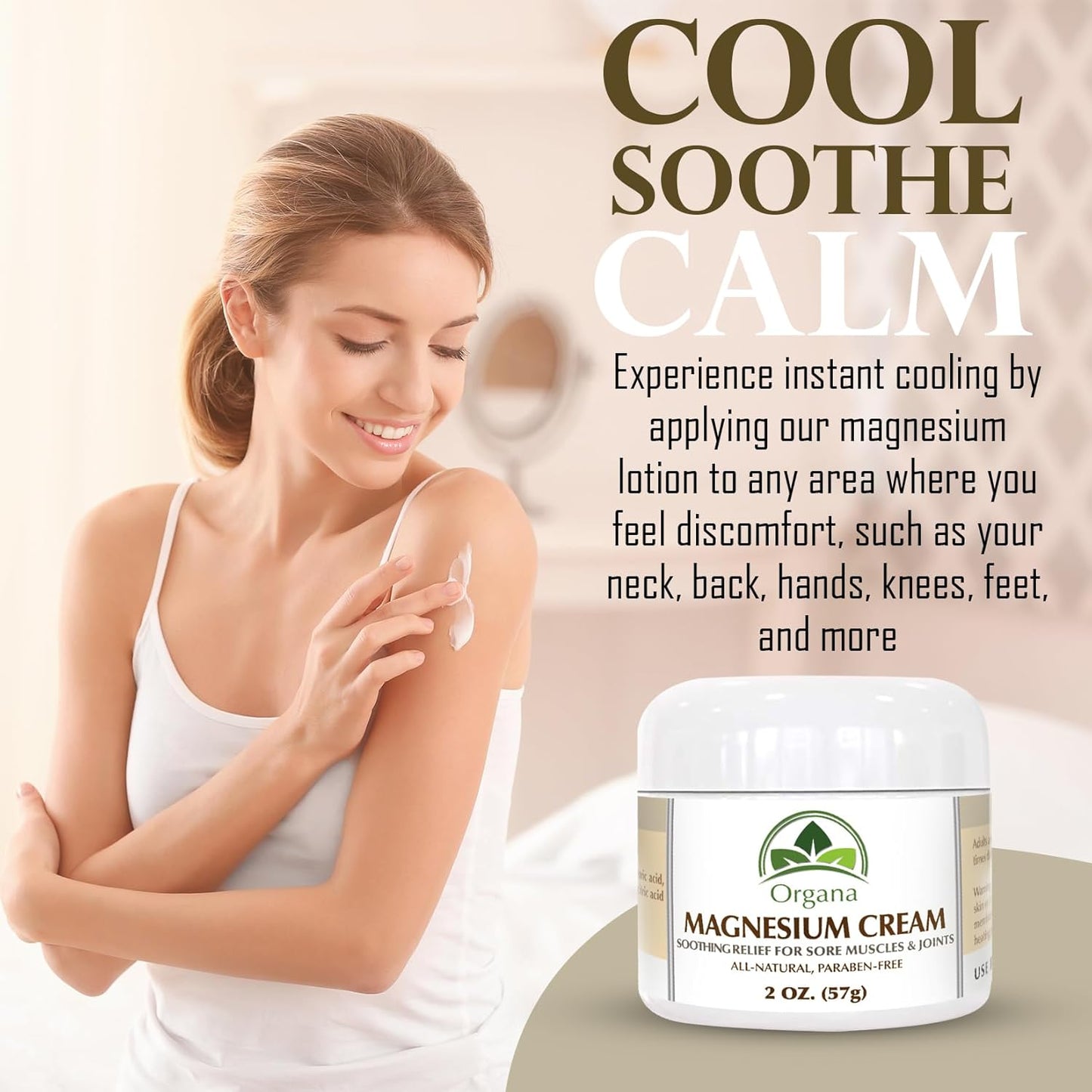 Organic Magnesium Lotion with Shea Butter for Muscle Soreness, Leg Cramps, and Joint Support