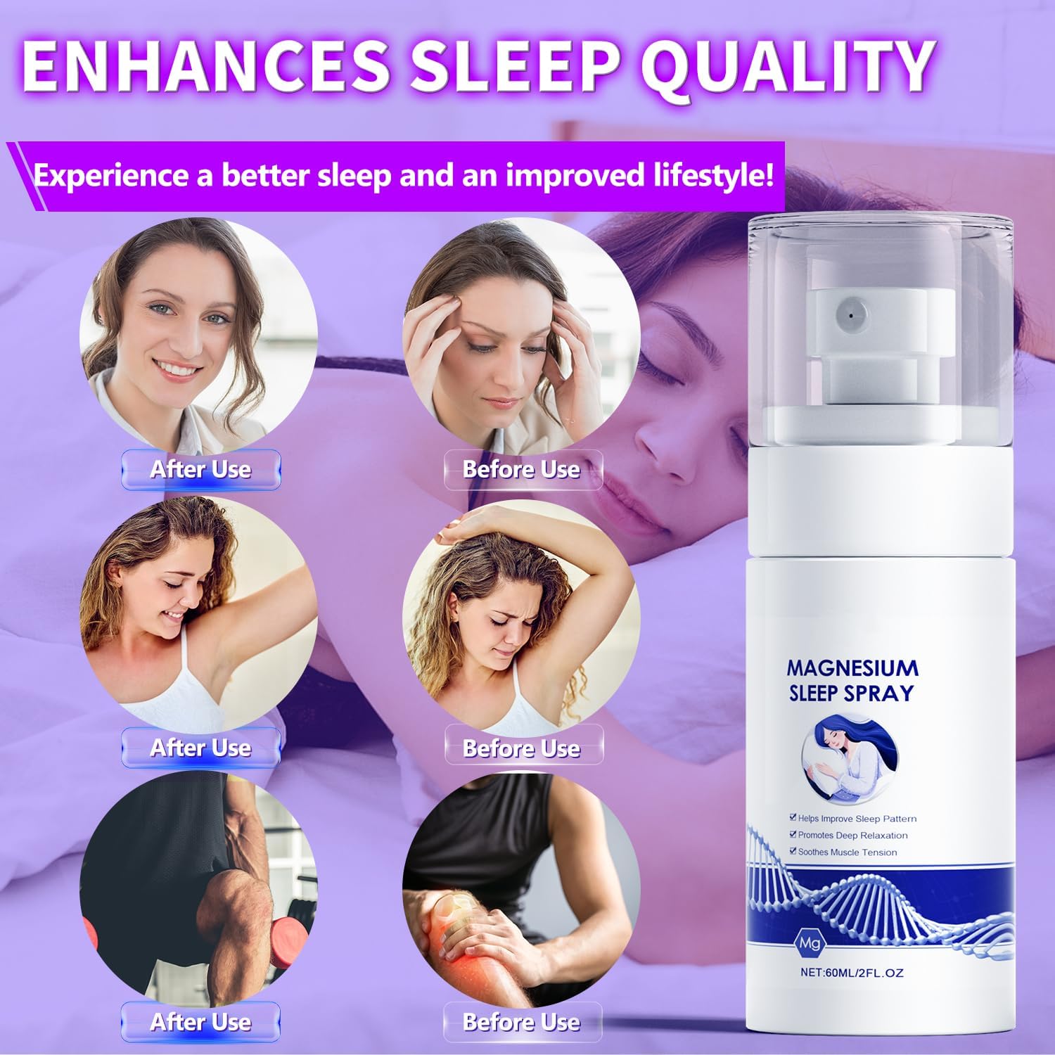 Organic Magnesium Oil Spray for Skin, Feet & Sleep - Pure Natural Topical Spray, Easy Absorption & Relaxation