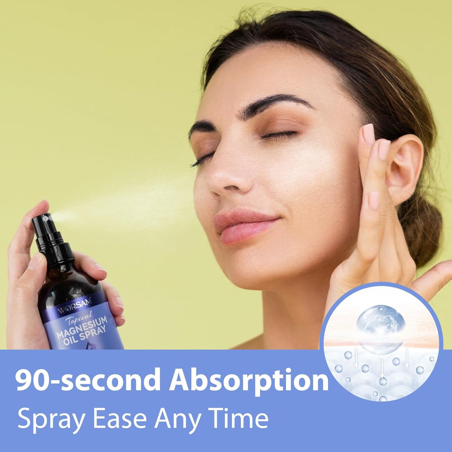 Organic Magnesium Spray Oil for Feet - 4 fl oz Glass Bottle - Topical Magnesium Chloride Oil - Easy to Use - 120ml